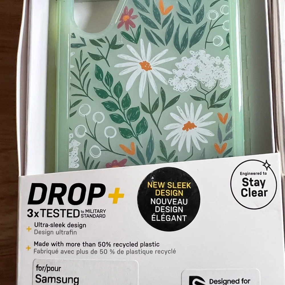 Lot of 2 OtterBox Symmetry Samsung Galaxy S23+ Cases Clear Sparkle Floral